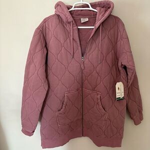 Horizon Bass Creek Outfitters XL NEW mauve pink Quilted jacket with hood